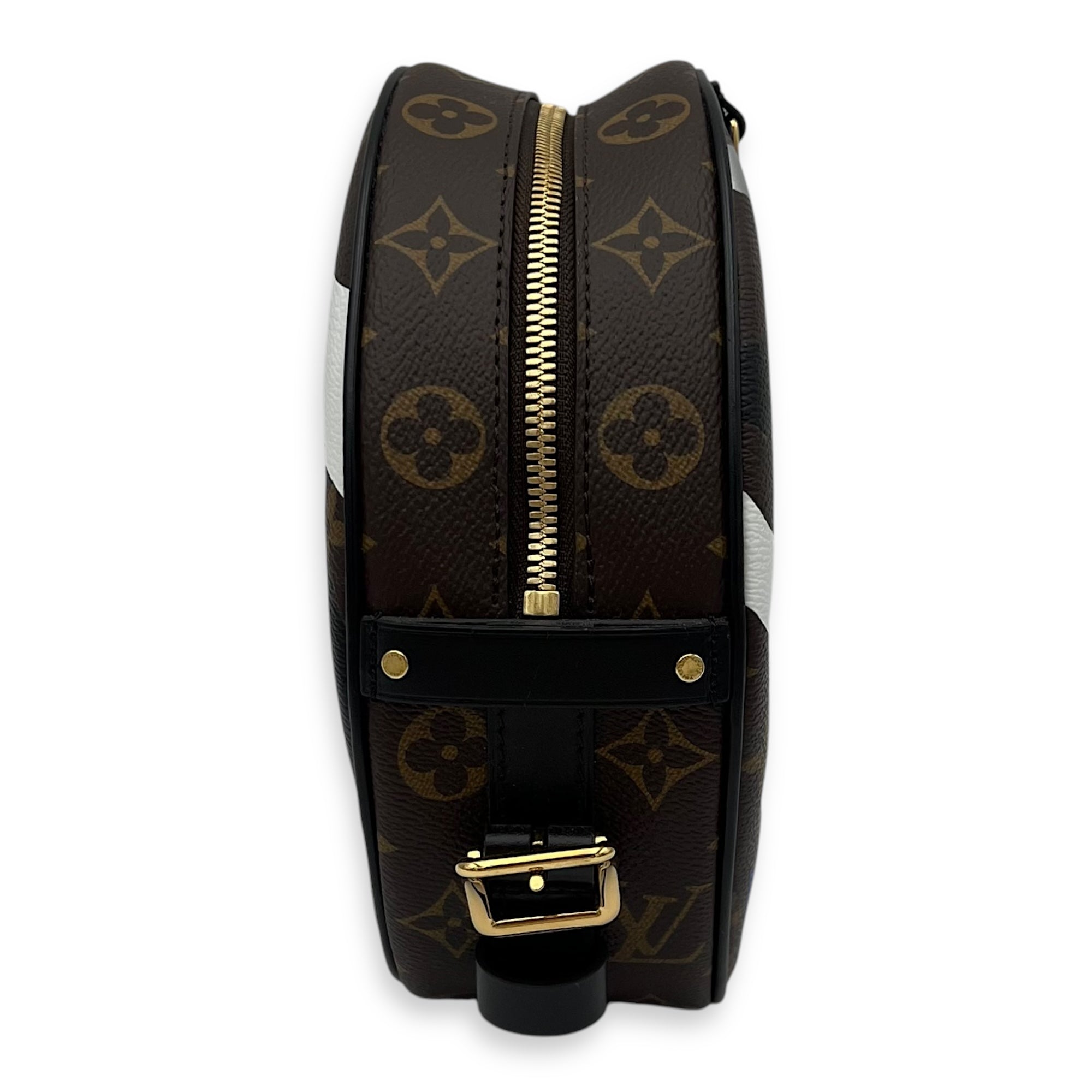 X LOL Boite Chapeau Souple MM Brown Crossbody Bag in Monogram Coated Canvas, Gold hardware - Image 5