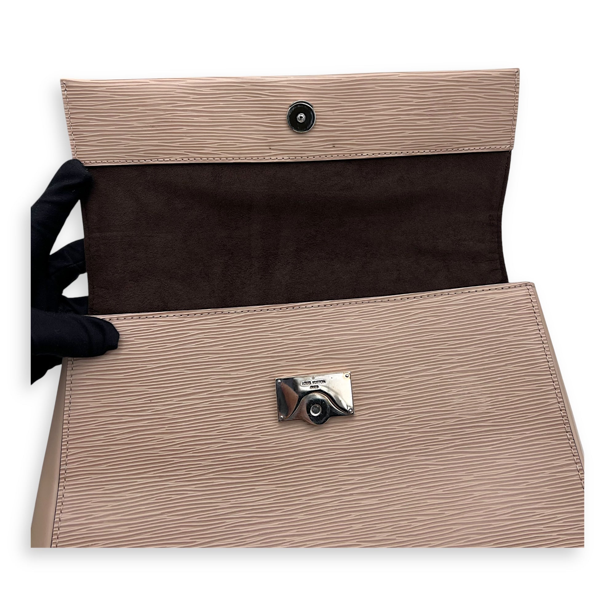 Cluny MM Top handle bag in Epi leather, Silver Hardware - Image 8