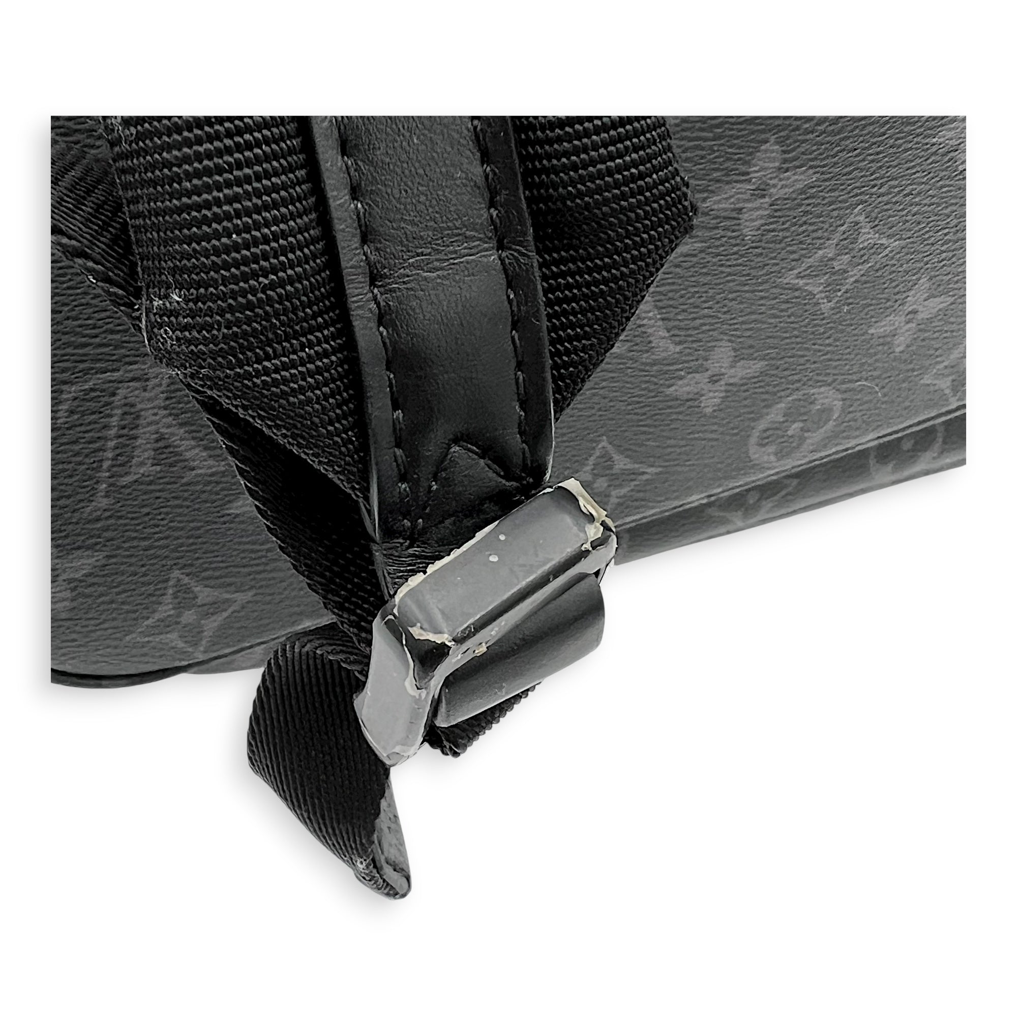 Trio Backpack Black in Coated Canvas, black hardware - Image 12