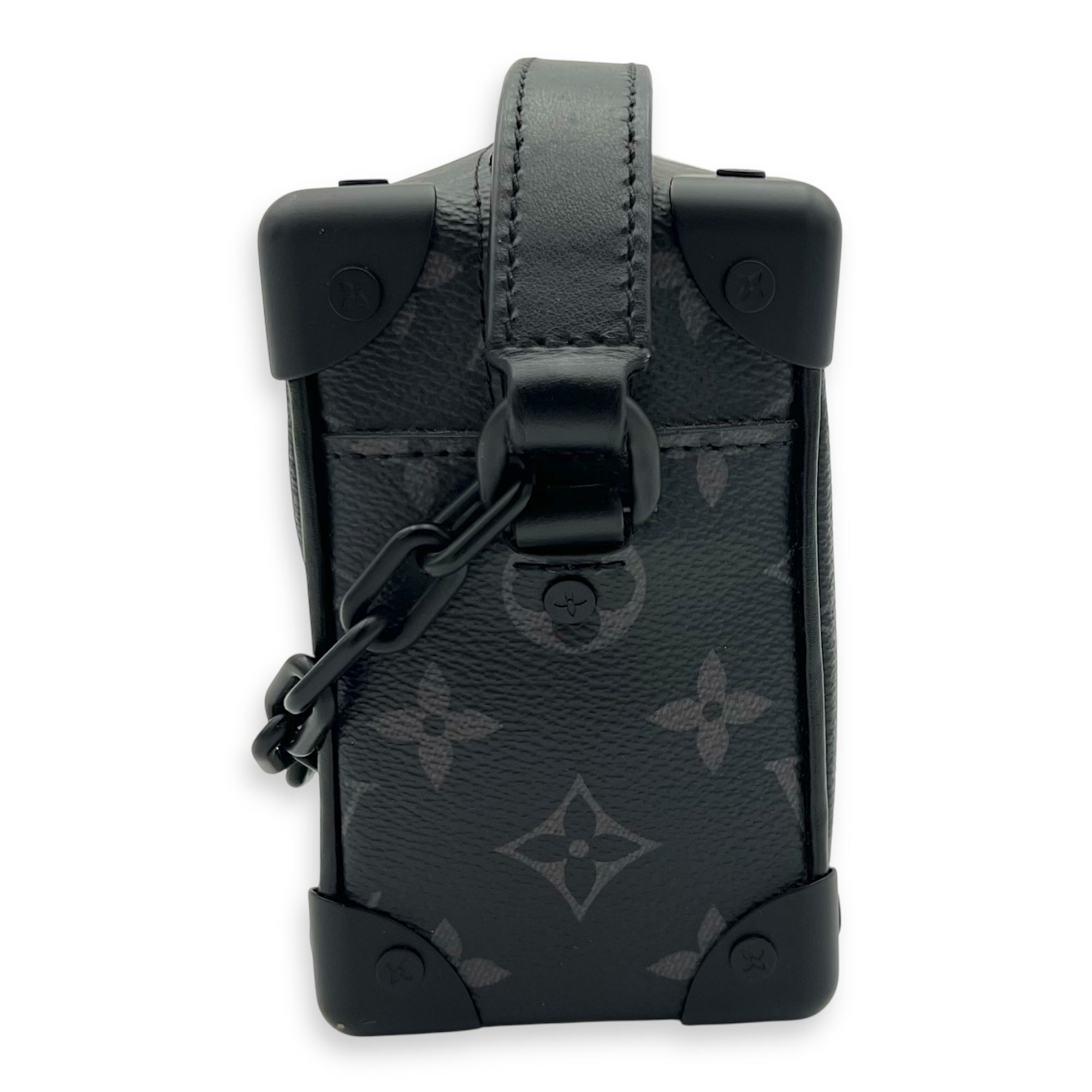 Soft Trunk Crossbody Bag Black in Monogram Coated Canvas, Lacquered Metal hardware - Image 5