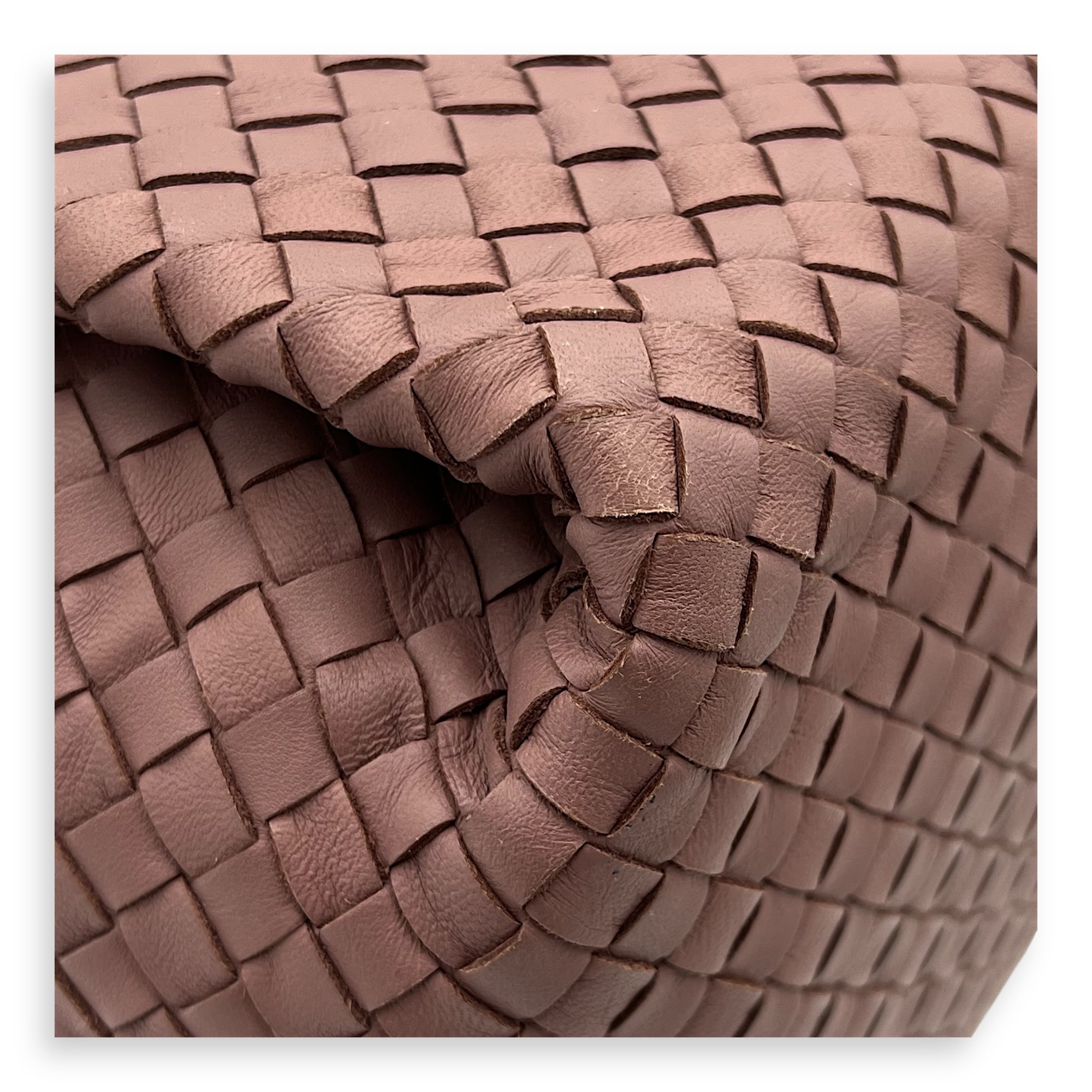 Intrecciato Shoulder Bag Pink in Calfskin, Ruthenium hardware - Image 10