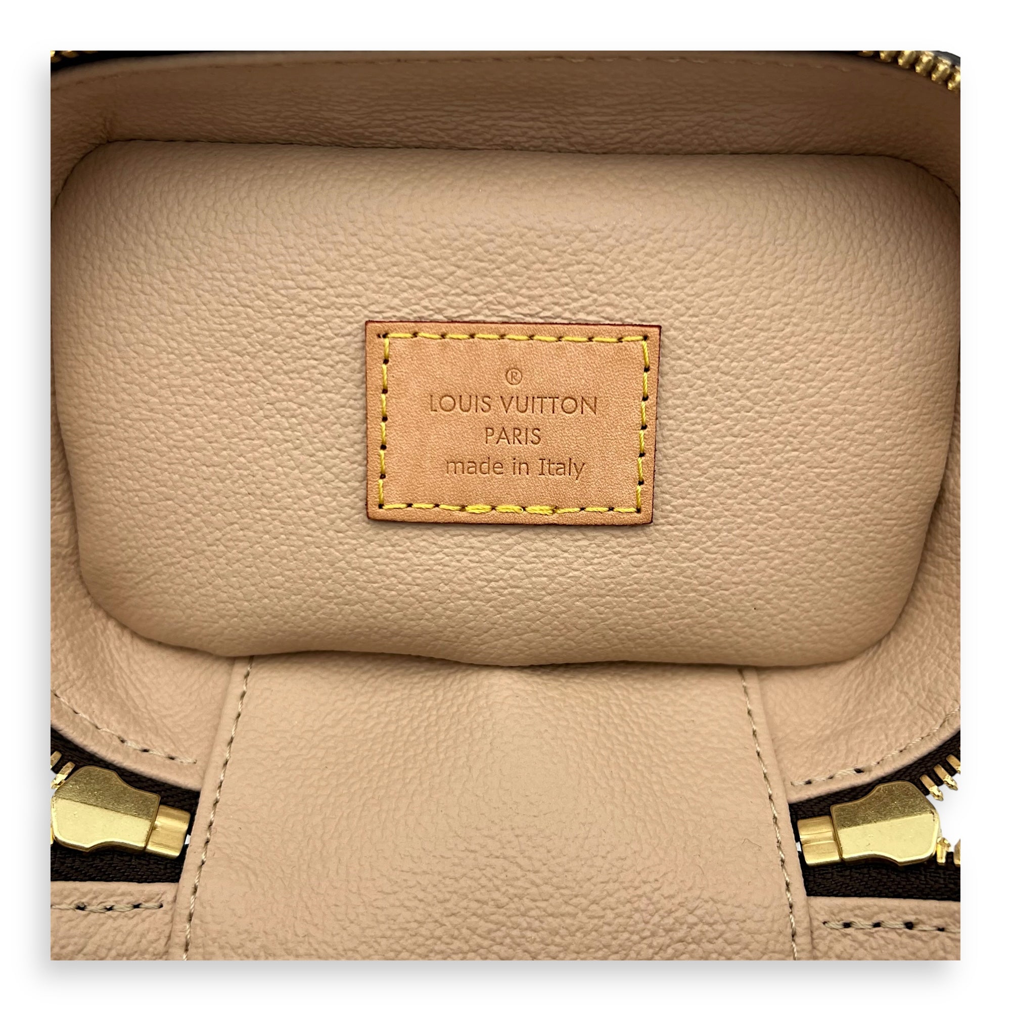 Nice Top Handle Bag Nano Brown in Monogram Coated Canvas, Gold hardware - Image 11