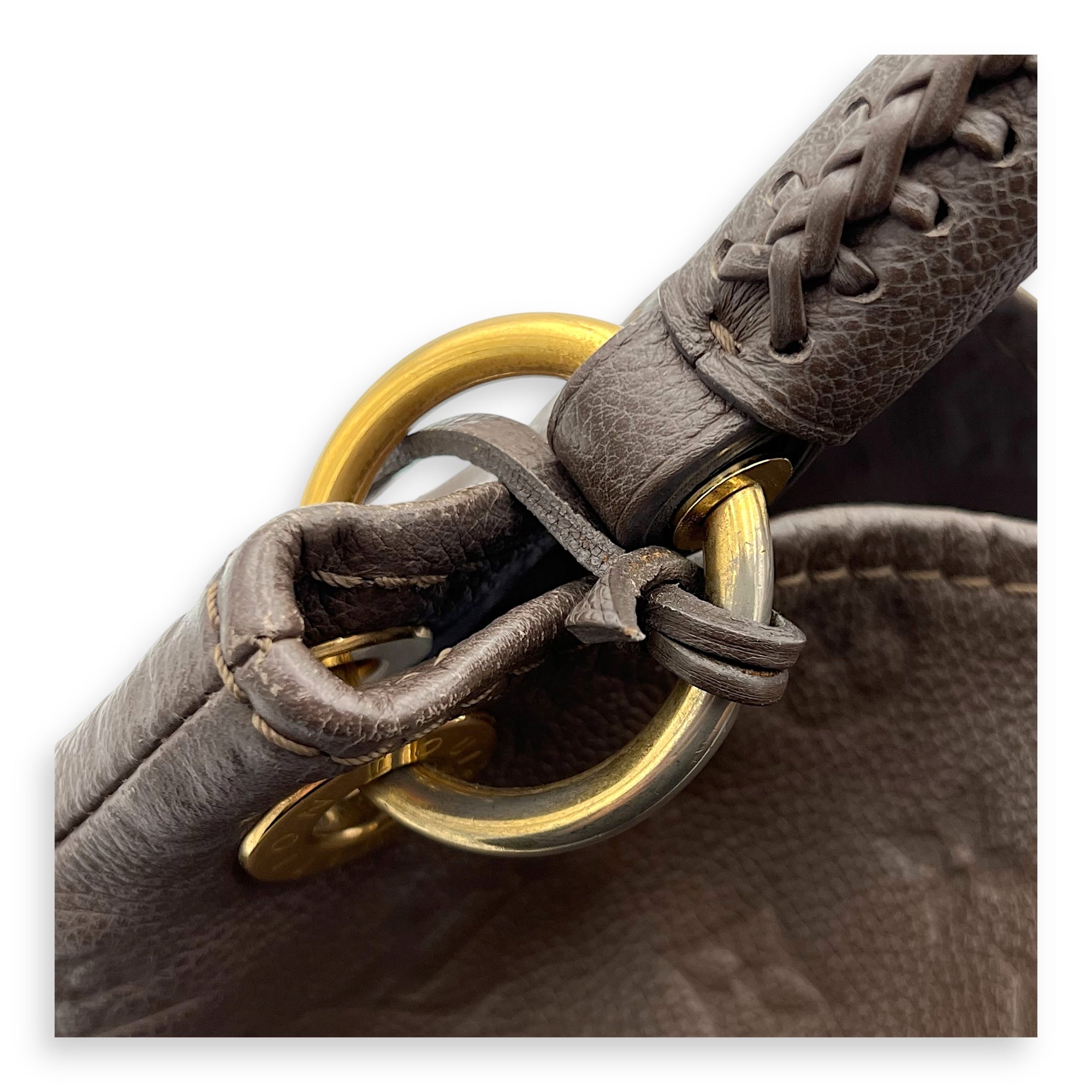 Artsy Shoulder Bag Brown in Empreinte Leather, Gold hardware - Image 11